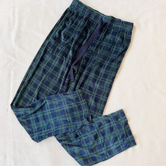 Womens Pants Lounge College Dorm Sleepwear Plaid Green Blue Used Small S - Picture 1 of 3